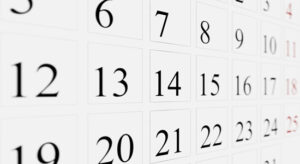 Calendar: 3 weeks plan