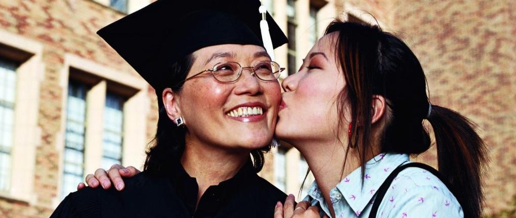 40 year old female graduate student and her daughter