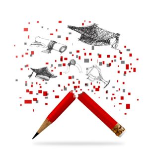 essay, paperwork, pen, etc