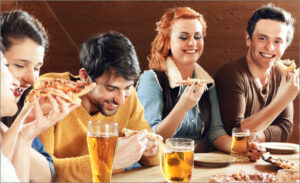 College Students Eating Fast Food