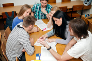 group of student studying together
