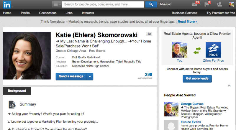 LinkedIn Profile example