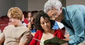 students and professor