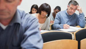 adult student in class