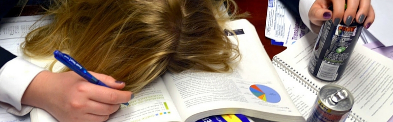tired student fall asleep