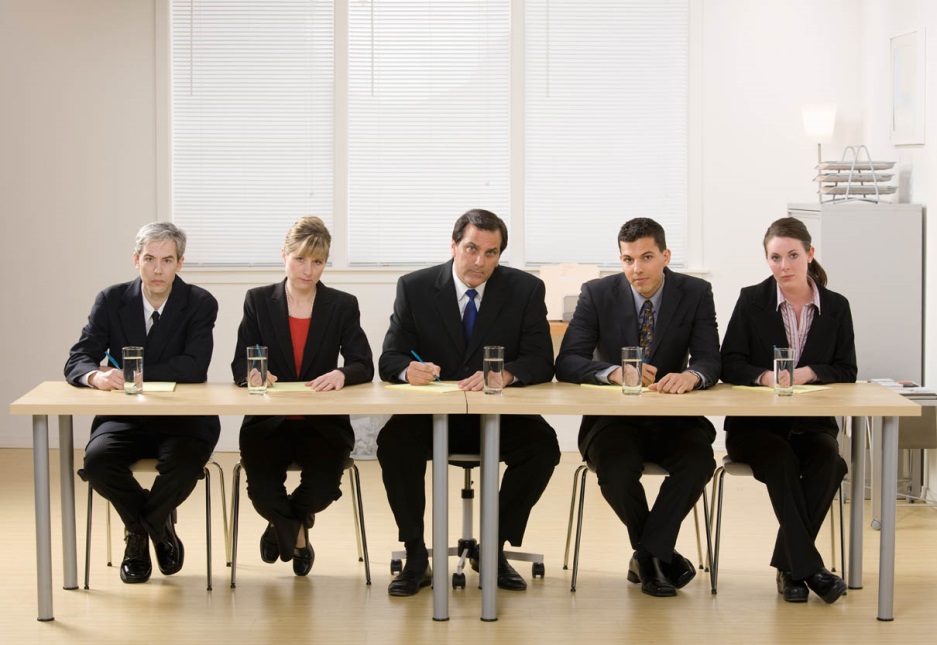 a group of 5 interviewers