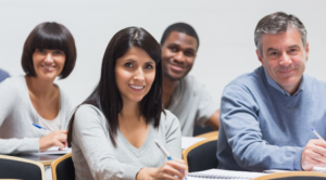 Group of mid 30s year old student in classroom