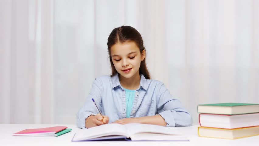 happy school girl books notepad home Stock Footage Video (100%  Royalty-free) 13825025 | Shutterstock