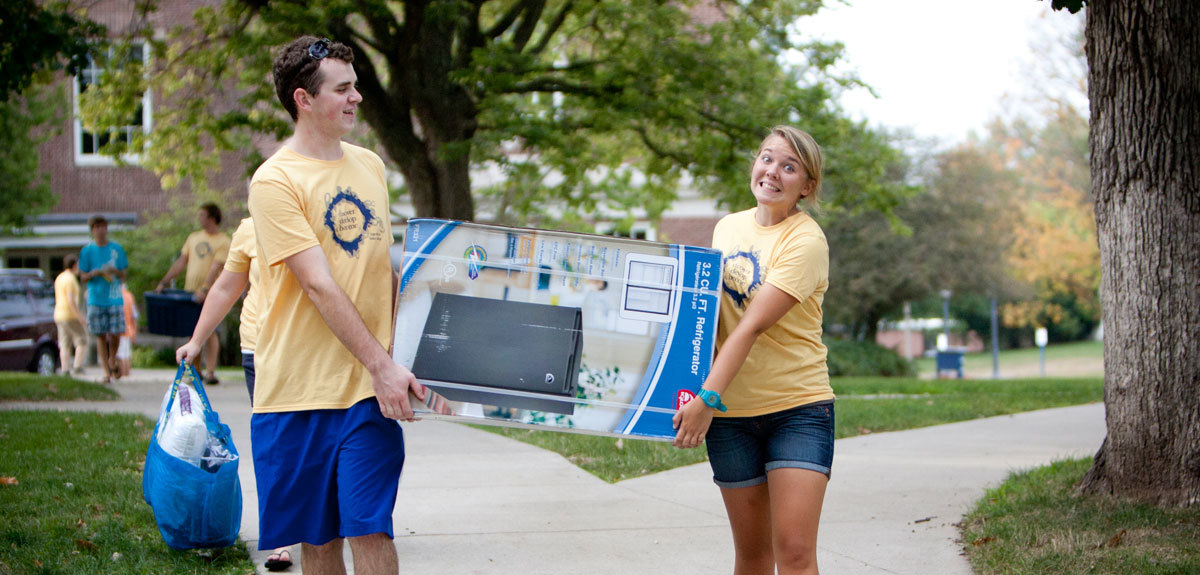 taking a fridge to a dorm room