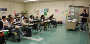 students in night class