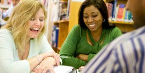 group of mixed age college students