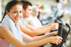 student on treadmill