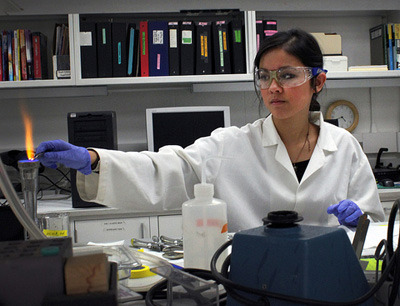 female student-researcher