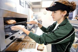 teenage girl working part time